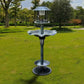 BTExpert Birdbath Vintage Grey Solar Lighted Bath Garden Fountain Decoration Accents
