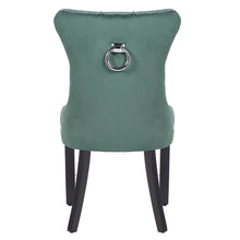 BTExpert Green High Back Velvet Tufted Upholstery, Wood Accent Nail Trim Ring Leisure Dining Chair