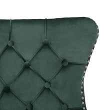 BTExpert Green High Back Velvet Tufted Upholstery, Wood Accent Nail Trim Ring Leisure Dining Chair