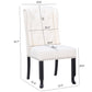 BTExpert White Velvet High Back Tufted Upholstered Solid Wood Nail Trim Ring Dining Chair