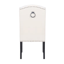 BTEXPERT White Velvet High Back Tufted Upholstered Solid Wood Accent Nail Trim Ring Living Room Side Kitchen Dining Chair Set of 2