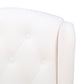 BTExpert White Velvet High Back Tufted Upholstered Solid Wood Nail Trim Ring Dining Chair