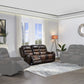 BTExpert Power Motion 3-Seater Recliner Sofa, USB, Two-Tone Brown Top Grain Leather