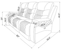 BTExpert Power Motion Recliner 3 Seater Sofa USB Upholstered Two Tone Brown Top Grain Leather Reclining Sofa