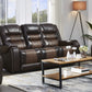 BTExpert Power Motion 3-Seater Recliner Sofa, USB, Two-Tone Brown Top Grain Leather