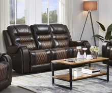 BTExpert Power Motion Recliner 3 Seater Sofa USB Upholstered Two Tone Brown Top Grain Leather Reclining Sofa