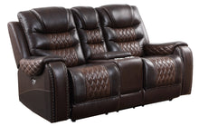 BTExpert Top Grain Leather Power Motion Recliner Loveseat