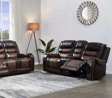 BTExpert Top Grain Leather Power Motion Recliner Loveseat