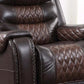BTExpert Power Motion Recliner Chair with USB, Electric Recliner, Two-Tone Brown Top Grain Leather