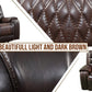 BTExpert Power Motion Recliner Chair with USB, Electric Recliner, Two-Tone Brown Top Grain Leather