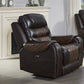 BTExpert Power Motion Recliner Chair with USB, Electric Recliner, Two-Tone Brown Top Grain Leather