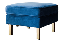 Upholstered Rectangular Ottoman Bench Footrest Stool Coffee Table Footrest Stool Coffee Table Blue