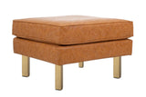 BTExpert Upholstered Rectangular Ottoman Bench, Distressed Vegan Leather Footrest Coffee Table