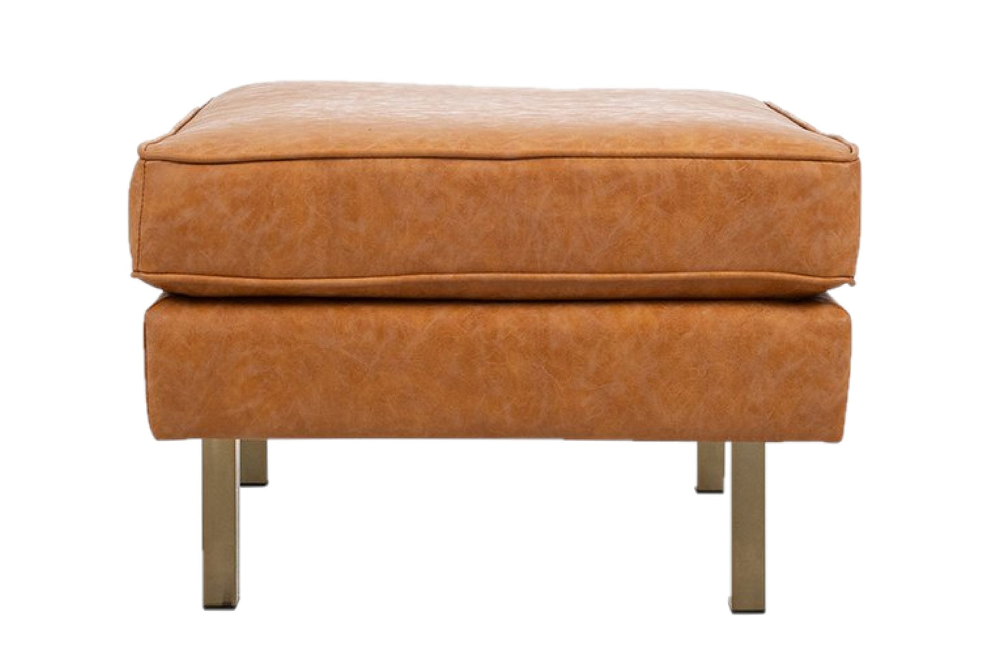 BTExpert Upholstered Rectangular Ottoman Bench, Distressed Vegan Leather Footrest Coffee Table