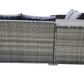 BTExpert 4-Piece Outdoor Sectional Sofa Set, Rattan Patio Storage Table & Cushions, Poolside Wicker Furniture, Summer Grey