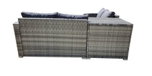 4 Piece Outdoor Sectional Sofa Set, Rattan Patio Storage End Table Deck Yard Garden Poolside Wicker Furniture Couch Table & Cushions Side Summer Grey