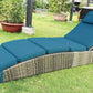 BTExpert Chaise Lounge Pool Cushioned Wicker Patio Rattan Reclining Sun Lounger, Navy Blue, Fully Assembled