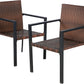 BTExpert Dark Brown Patio Outdoor Furniture Conversation Wicker Bistro Chairs - Set of 2