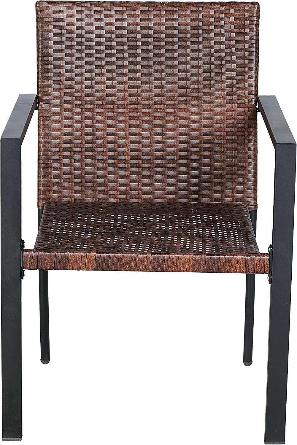BTExpert Dark Brown Patio Outdoor Furniture Conversation Wicker Bistro Chairs - Set of 2