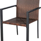 BTExpert Dark Brown Patio Outdoor Furniture Conversation Wicker Bistro Chairs - Set of 2