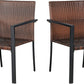 BTExpert Dark Brown Patio Outdoor Furniture Conversation Wicker Bistro Chairs - Set of 2