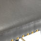 BTExpert 26" High Back Gray PU Leather Tufted Bar Chairs with Gold Nailhead Trim - Set of 2