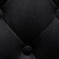 BTExpert 25" Black Velvet Tufted Bar Chairs, Gold Nailhead Trim - Set of 2