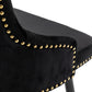 BTExpert 25" Black Velvet Tufted Bar Chairs, Gold Nailhead Trim - Set of 2