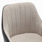 BTExpert Earth Tone 25" High Back Bar Stools, Beige Fabric & Black PU Leather Upholstered Chairs - Set of 2