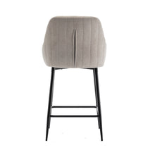 BTEXPERT Premium upholstered Dining 24" High Back Stool Bar Chairs, Beige Linen Fabric Barstools Set of 2