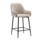 BTExpert Premium upholstered Dining 25" High Back Stool Bar Chairs, Beige fabric Barstools - Set of 2