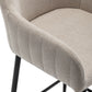 BTExpert Premium upholstered Dining 25" High Back Stool Bar Chairs, Beige fabric Barstools - Set of 2