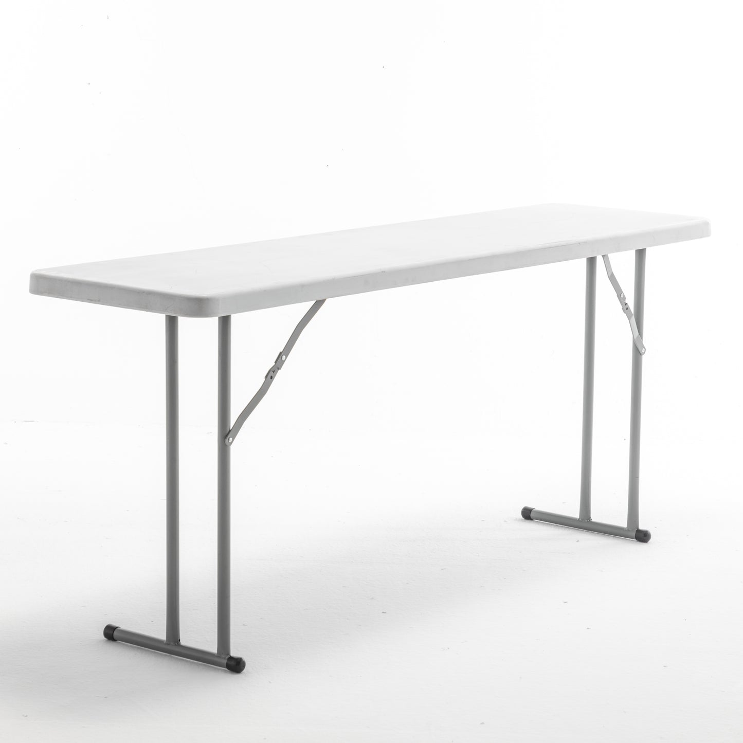 BTExpert 6-Foot - 72" long White Plastic Folding Seminar Training Table Portable 18" Wide narrow, 29" High, events indoor outdoor lightweight