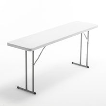 BTExpert 6-Foot - 72" long White Plastic Folding Seminar Training Table Portable 18" Wide narrow, 29" High, events indoor outdoor lightweight Set of 5