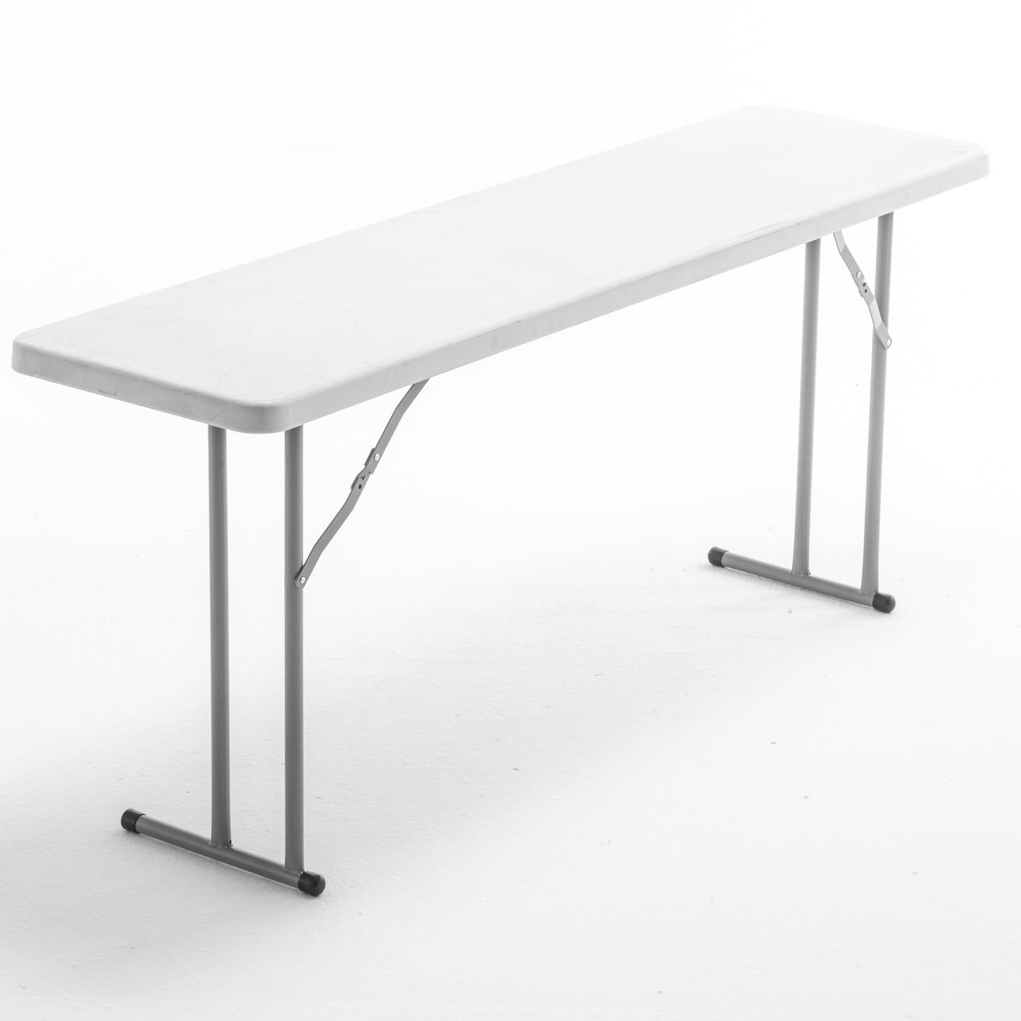 BTExpert 6-Foot - 72" long White Plastic Folding Seminar Training Table Portable 18" Wide narrow, 29" High, events indoor outdoor lightweight