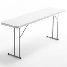 BTExpert 6-Foot - 72" long White Plastic Folding Seminar Training Table Portable 18" Wide narrow, 29" High, events indoor outdoor lightweight Set of 5