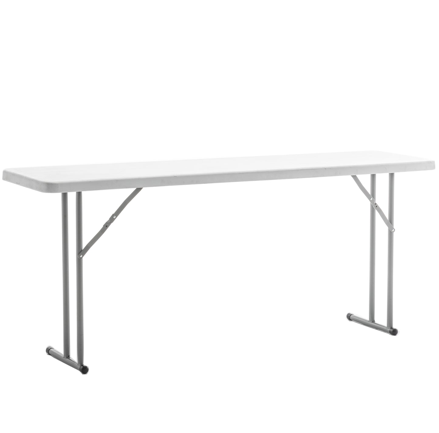 BTExpert 6-Foot - 72" long White Plastic Folding Seminar Training Table Portable 18" Wide narrow, 29" High, events indoor outdoor lightweight