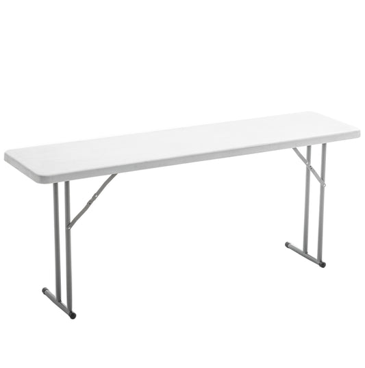 BTExpert 6-Foot - 72" - 18"X29" - long White Plastic Folding Seminar Training Portable Table  - Set of 2