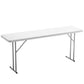 BTExpert 6-Foot White Plastic Folding Seminar Table, Portable, 18" Wide, 29" High, Indoor Outdoor Lightweight