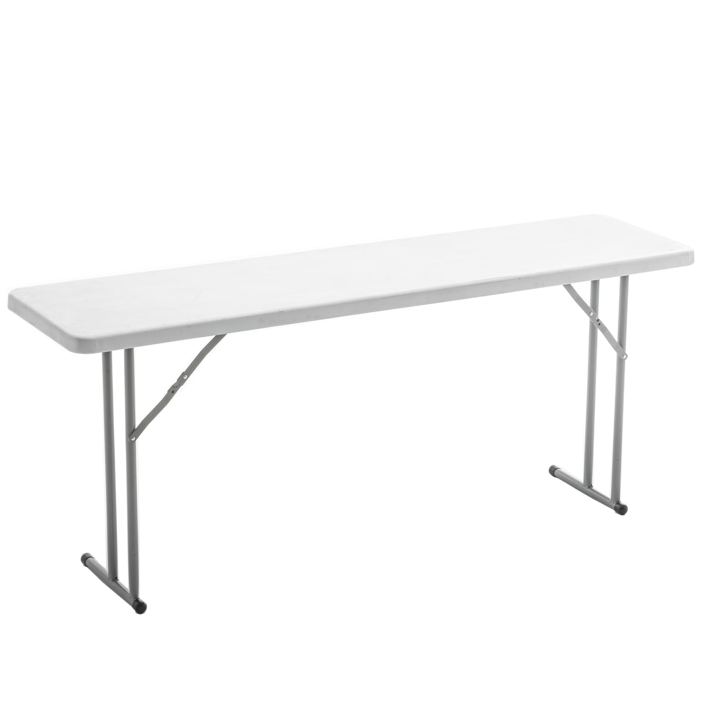 BTExpert 6-Foot - 72" long White Plastic Folding Seminar Training Table Portable 18" Wide narrow, 29" High, events indoor outdoor lightweight