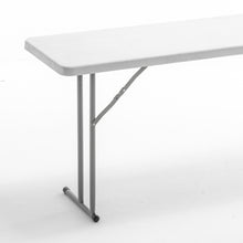 BTExpert 6-Foot - 72" long White Plastic Folding Seminar Training Table Portable 18" Wide narrow, 29" High, events indoor outdoor lightweight Set of 5