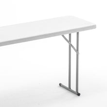 BTExpert 6-Foot - 72" long White Plastic Folding Seminar Training Table Portable 18" Wide narrow, 29" High, events indoor outdoor lightweight Set of 2