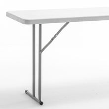 BTExpert 6-Foot - 72" long White Plastic Folding Seminar Training Table Portable 18" Wide narrow, 29" High, events indoor outdoor lightweight Set of 2