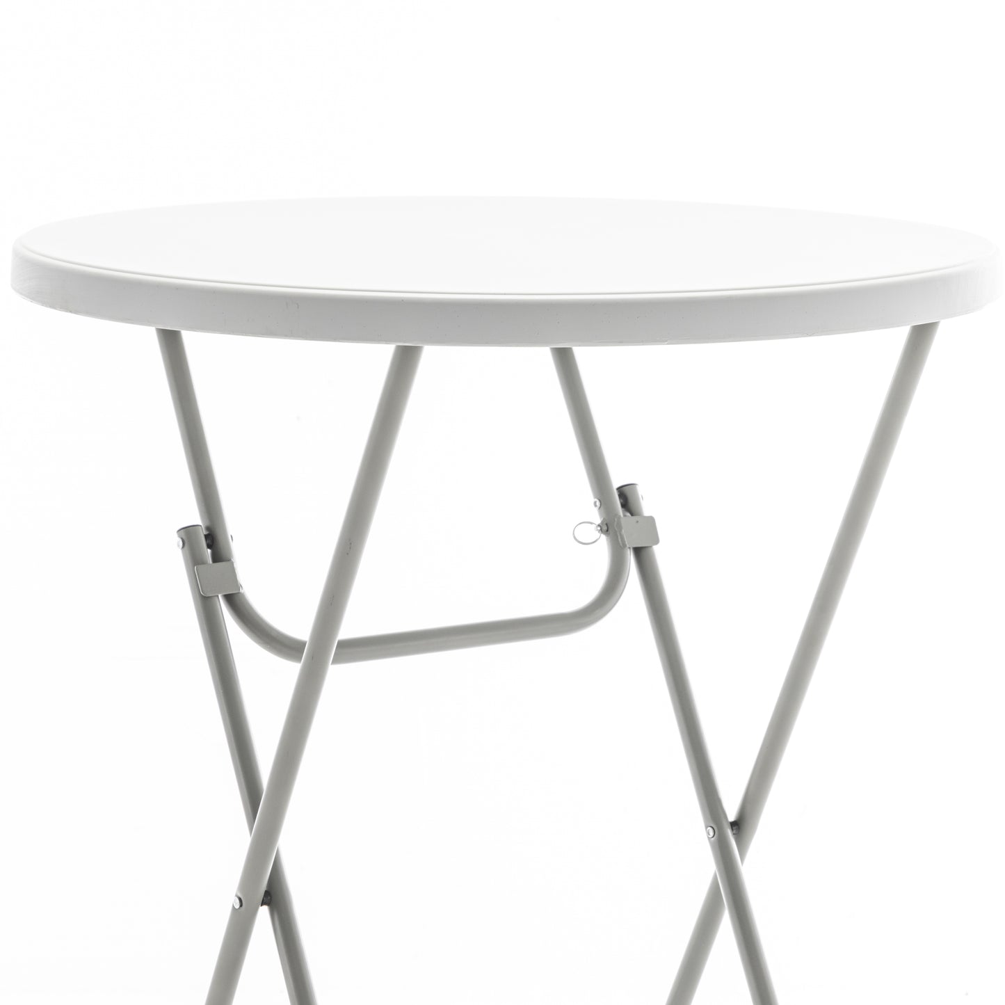BTExpert 32" Round 43" Bar Height White Granite Folding Table Portable Commercial Banquet Card Plastic Outdoor - Set of 2