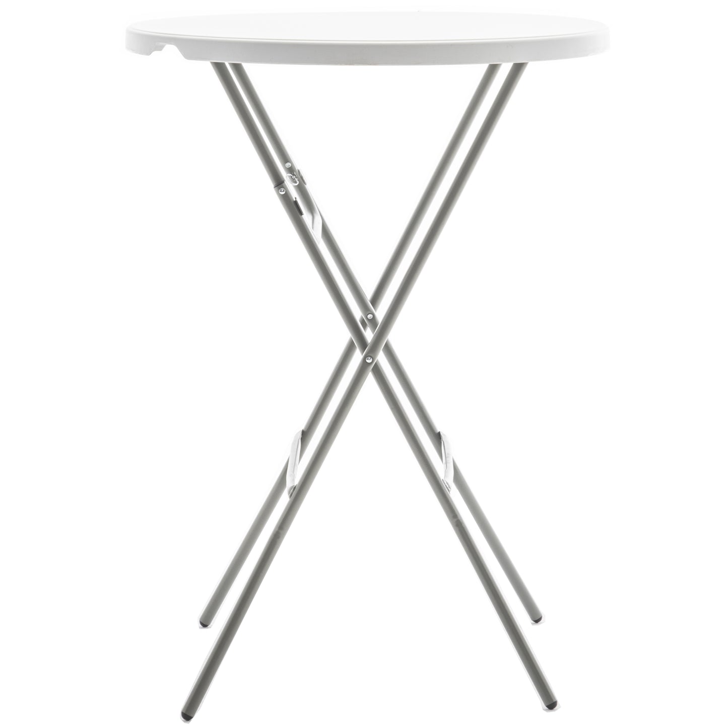 BTExpert 32" Round 43" Bar Height White Granite Folding Table Portable Commercial Banquet Card Plastic Outdoor - Set of 2