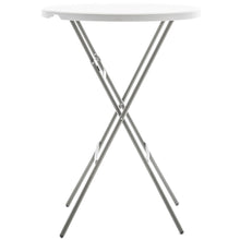 32" Round 43" Bar Height White Granite Folding Table Portable Commercial Banquet Card Plastic Dining Weddy Party Event Home Kitchen Outdoor Set of 2