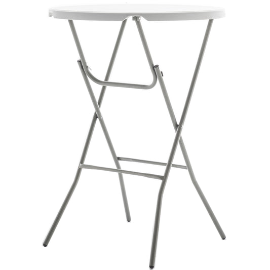 BTExpert 32" 2.6-Foot Round 43" Bar Height White Granite Folding Table Portable Commercial Banquet Card Plastic Dining Outdoor