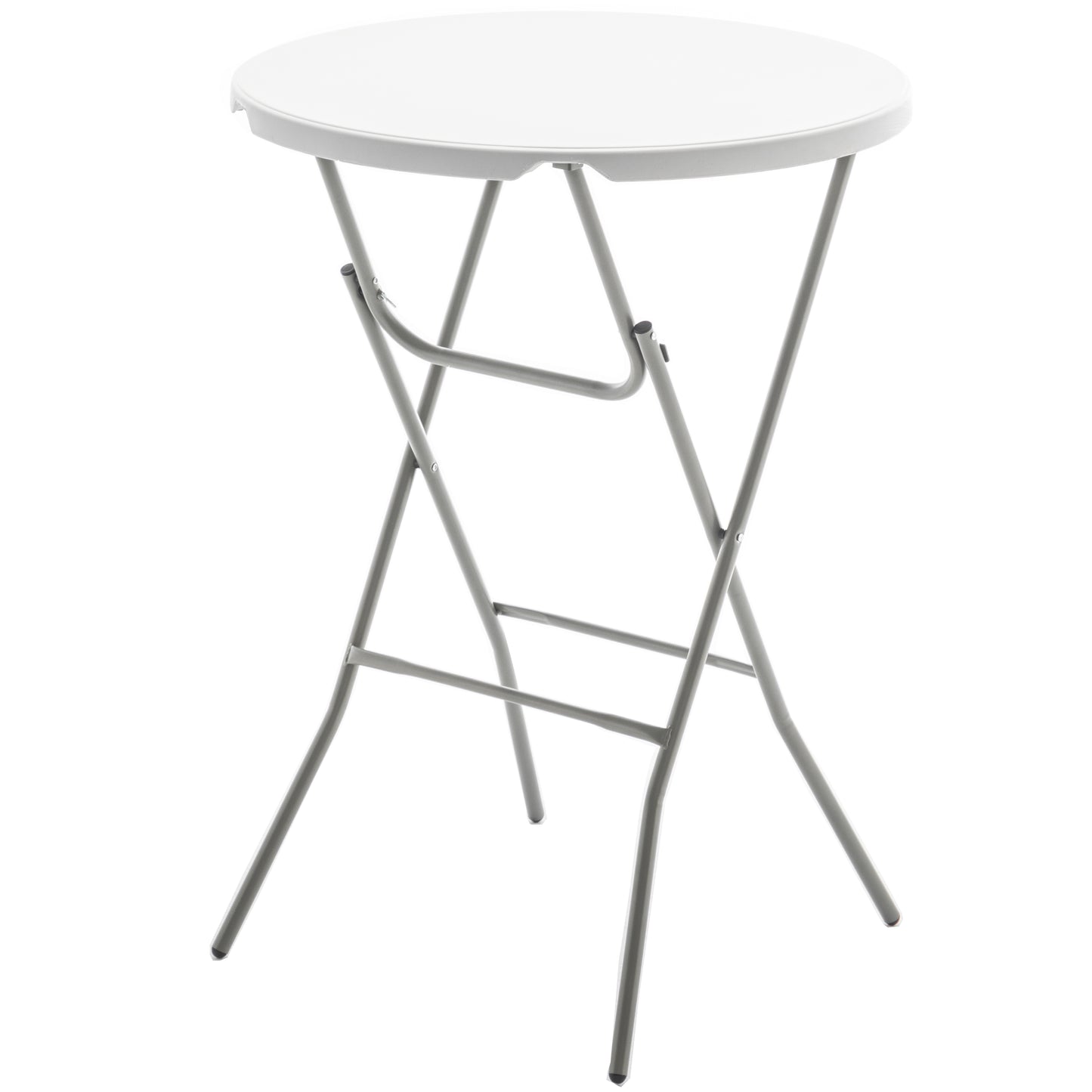 BTExpert 32" Round 43" Bar Height White Granite Folding Table Portable Commercial Banquet Card Plastic Outdoor - Set of 2