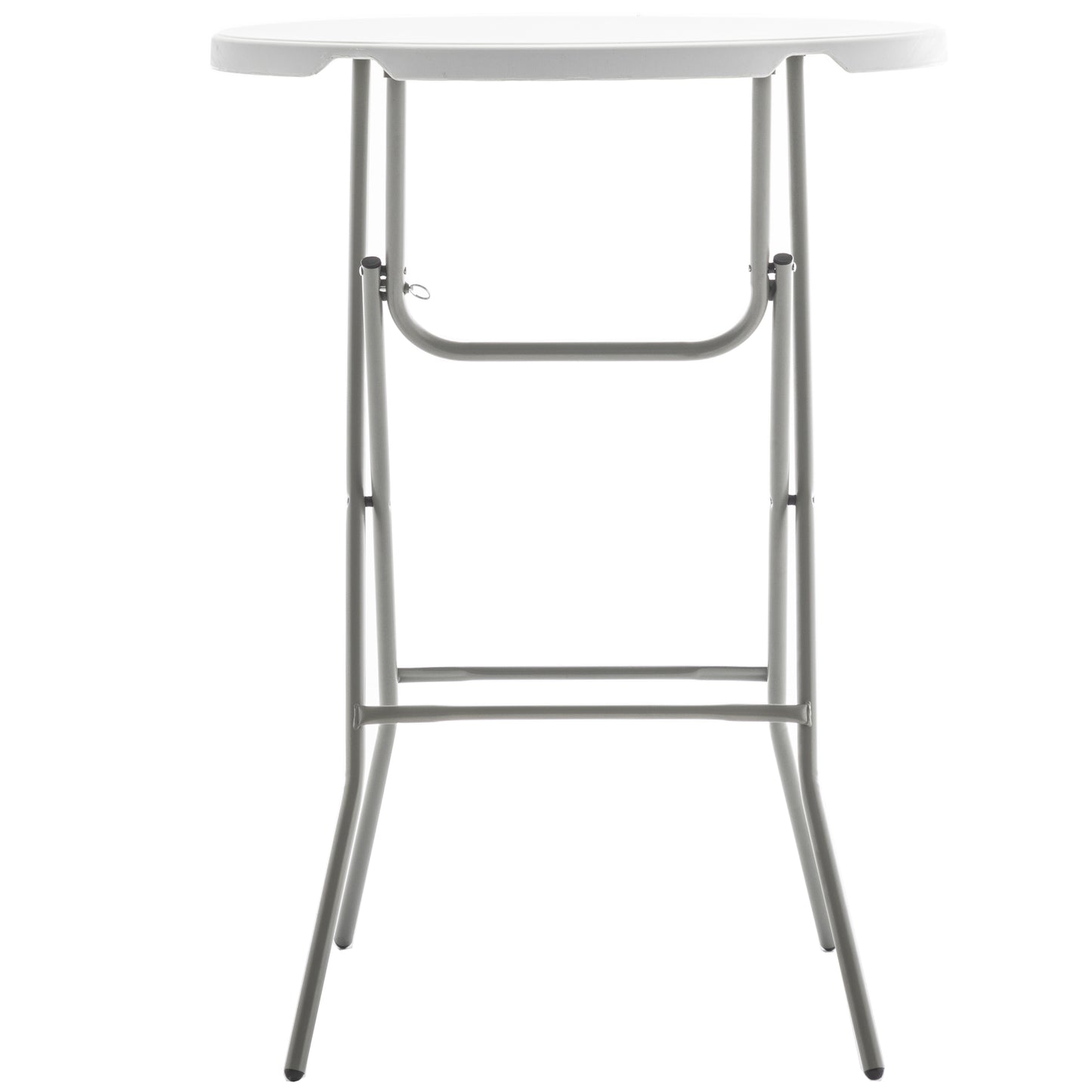 BTExpert 32" Round 43" Bar Height White Granite Folding Table Portable Commercial Banquet Card Plastic Outdoor - Set of 2