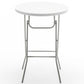 BTExpert 32" Round 43" Bar Height White Granite Folding Table Portable Commercial Banquet Card Plastic Outdoor - Set of 2